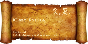 Klasz Rozita névjegykártya